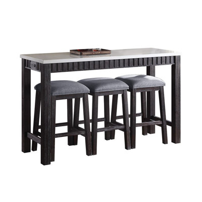 Counter Height Set Wood 1 Piece Espresso