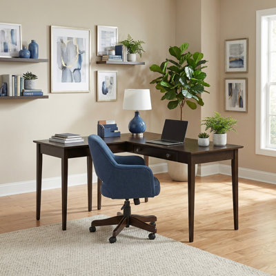 Malani L-Shape Solid Wood Wedge Desk Left