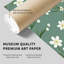 Impression florale de fleurs sauvages vertes et blanches III-974083609