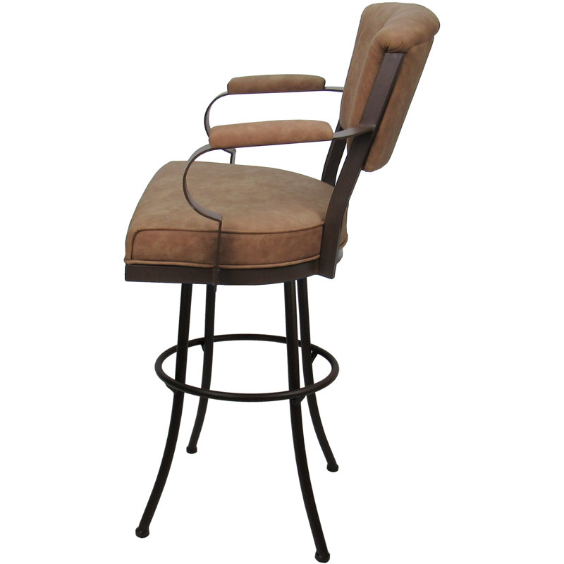 Tabouret pivotant en métal Bethel, Brun