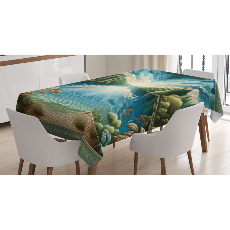 Dreavyn Rectangle No Pattern Microfiber Tablecloth, 84" x 60"