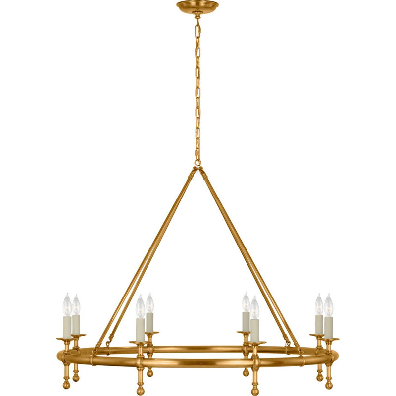 Classic 8 - Light LED Chandelier, Antique-Burnished Brass