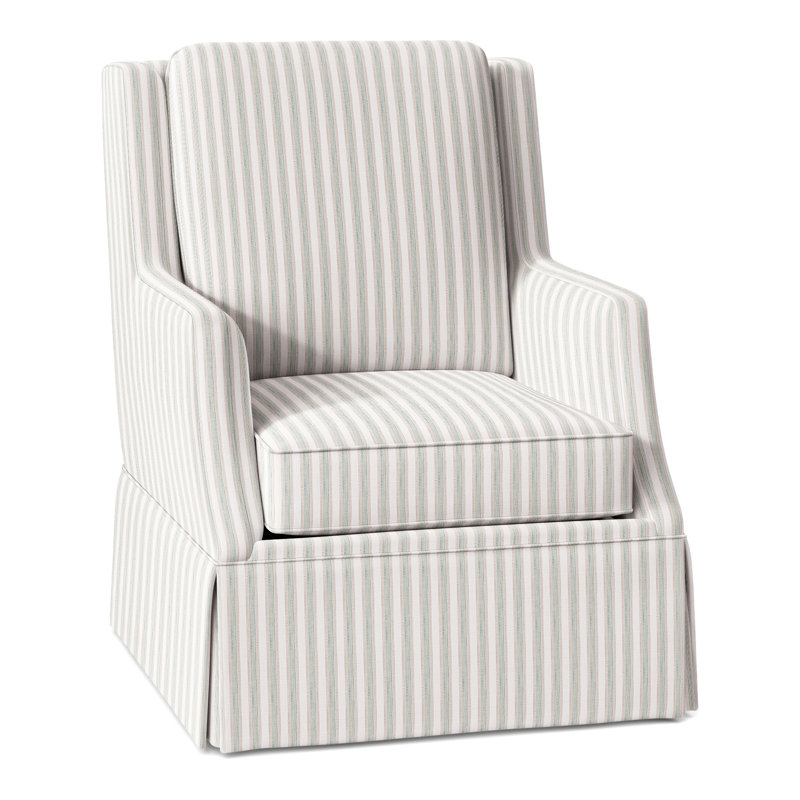 Savannah Wingback Chair, Perigold Piccadilly Stripe Ash