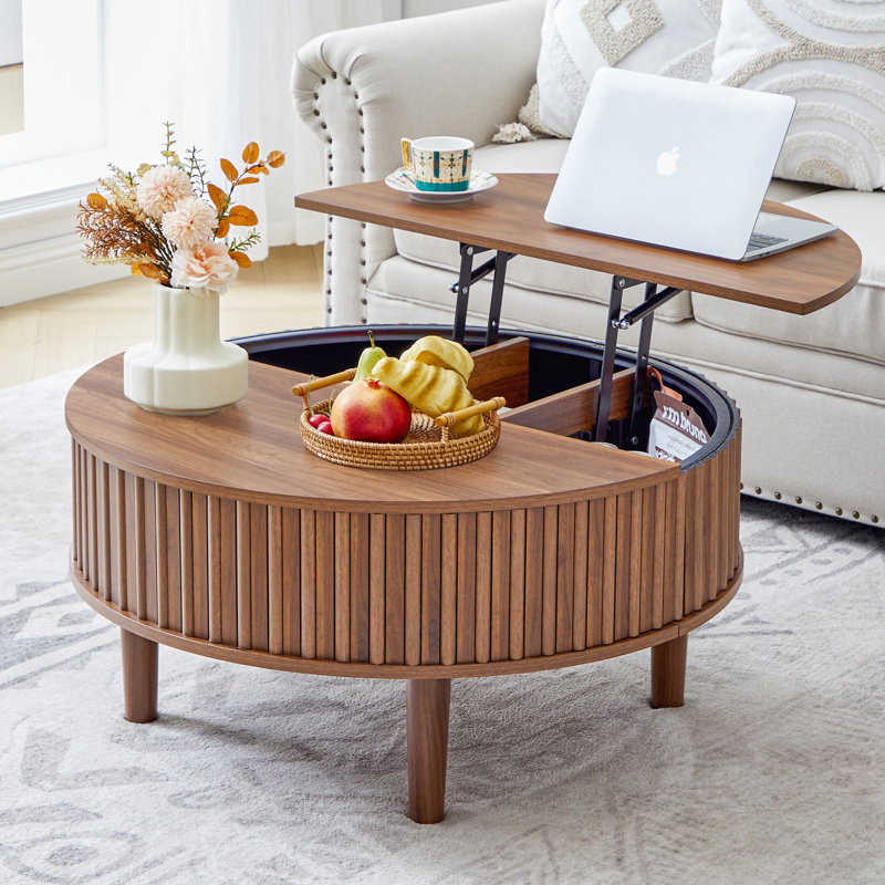 Round Lift Top Coffee Table with Storage