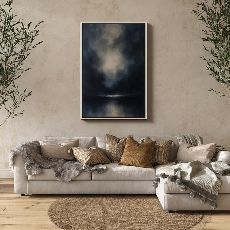 Art mural encadré abstrait rétro antique classique pour chambre à coucher, H 24 po x l 16 po, Blanc