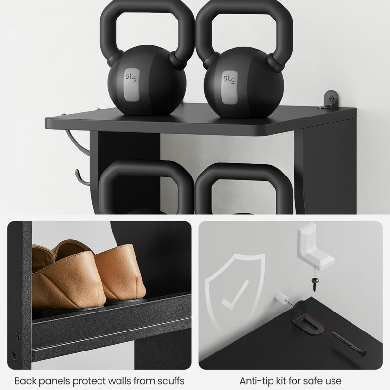 6 Pair Shoe Rack, Black