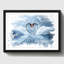 White Swan Love Heart Lake - Print-23762242-23762243
