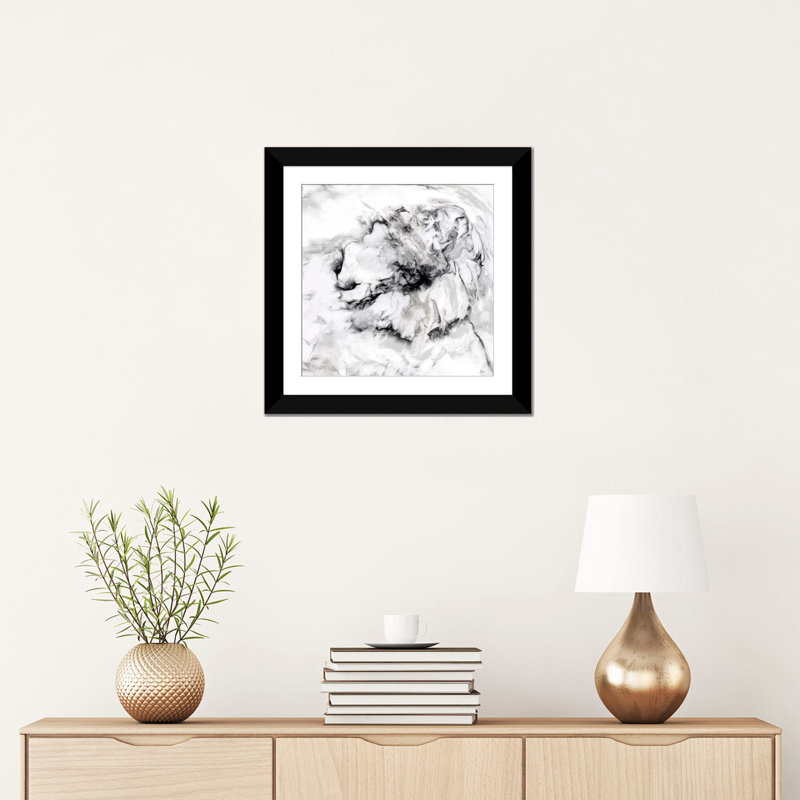 «Marble Flower II» par Nan - estampe numérique sur toile tendue avec châssis, H 12 po x l 12 po x p 1,5 po, Pas de tapis