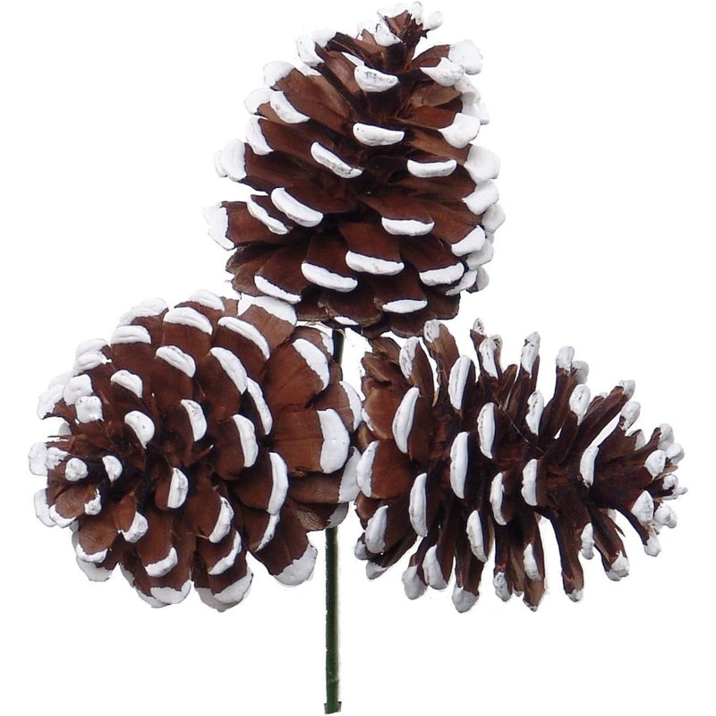Ensemble de couronne de Noël à faire soi-même de 61 cm (24 pouces) avec trois cônes décoratifs à pointe blanche