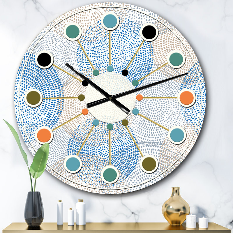 Abstract Abstract Design I - horloge murale moderne Mid-Century, Surdimensionné