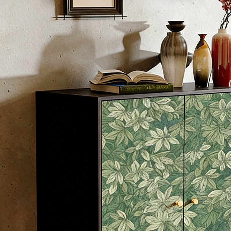 Solid Wood Shoe Cabinet with Wide Top, Black