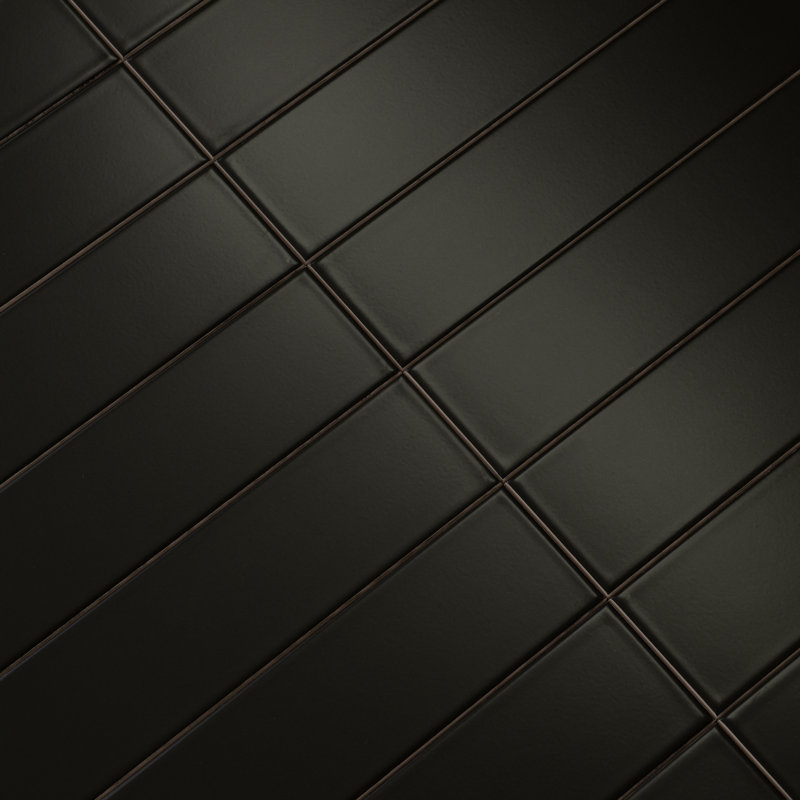 Shades 3" x 12" Matte Subway Wall Tile, Black Nox