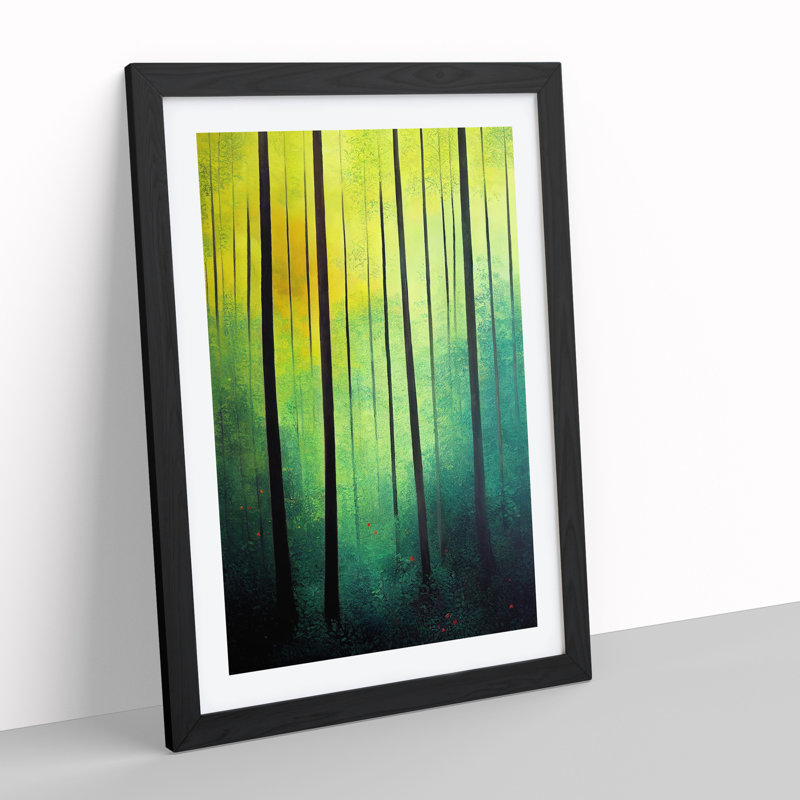Forest No.2 - Single Picture Frame Painting, Black, 64cm H x 46cm W x 2cm D