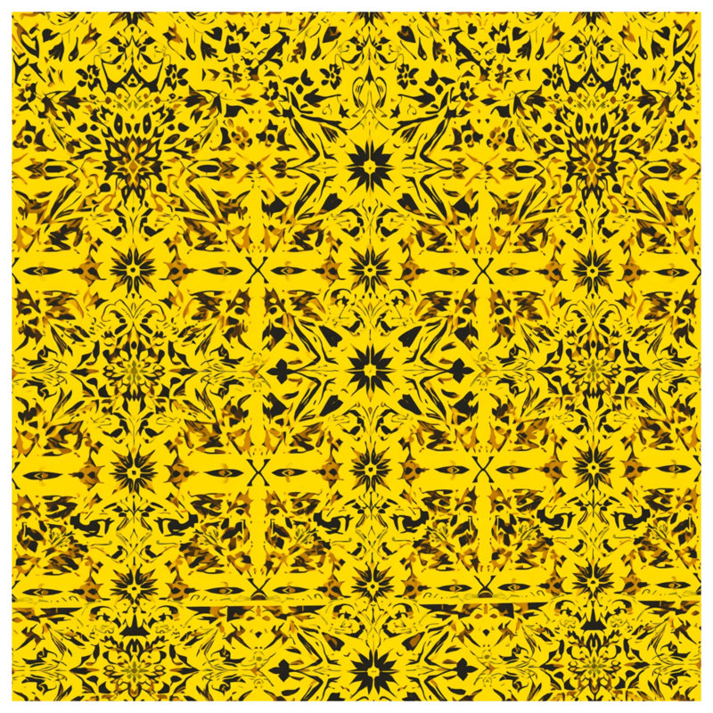 Couvertures jaunes à motifs ornés, L 50 po x H 60 po