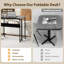Petite table d'ordinateur pliante sur roulettes 24,8 "avec tablette de rangement pour bureau à domicile et petits espaces-224501041-224501006