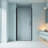 36"x 72" Pivot Shower Door, Matte Black Aluminum Frame, Half Frame ,1/4"(6mm) Tempered Glass Explosion Proof Film-120879570