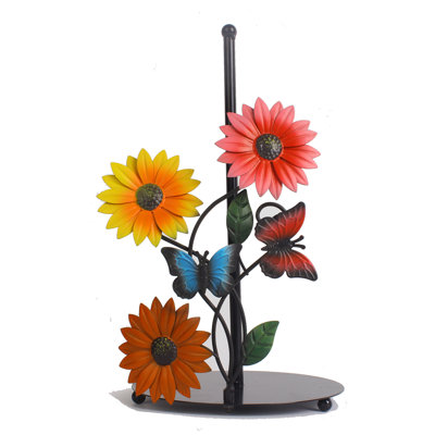 Porte-serviettes en papier tournesol en métal noir pour comptoir
