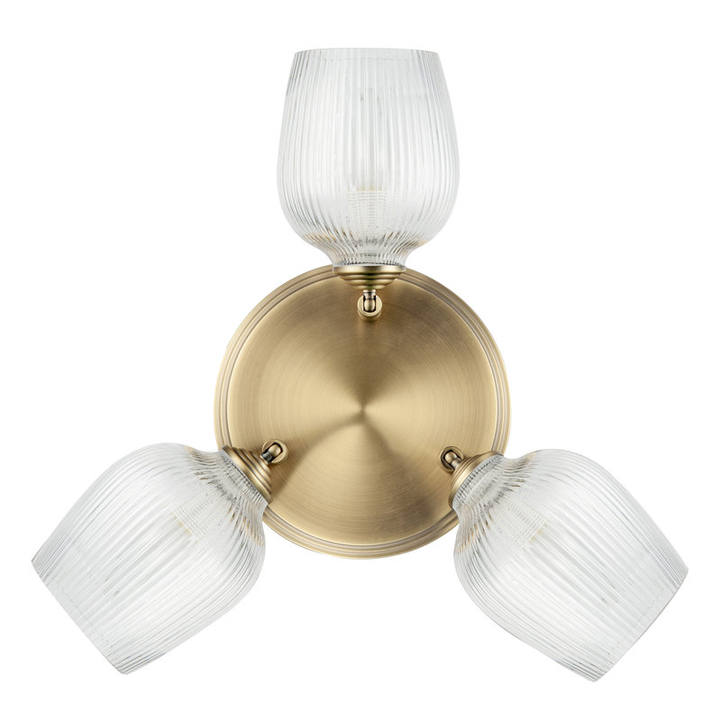 Glass Semi Flush Mount, Antique Brass