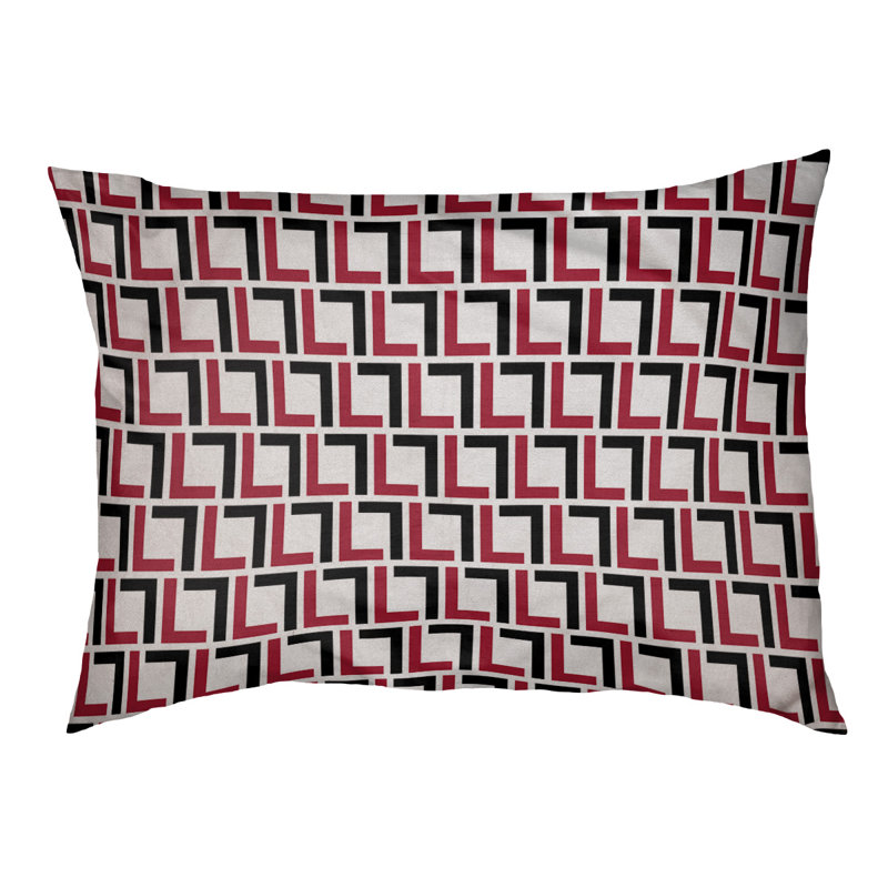 Coussin pour chien Brossard, Petit (l 28 po x P 18 po x H 4 po), Blanc / rouge / noir