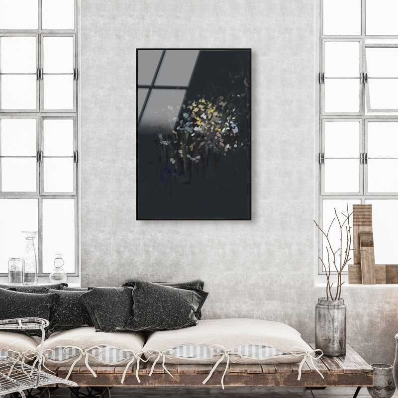 Midnight Flowers Print by Oliver Gal, 31"H x 46"W, Black Floater Frame