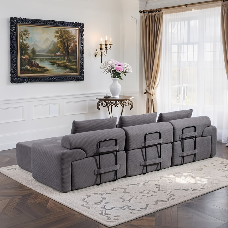 Canapé en velours Premium, Gris
