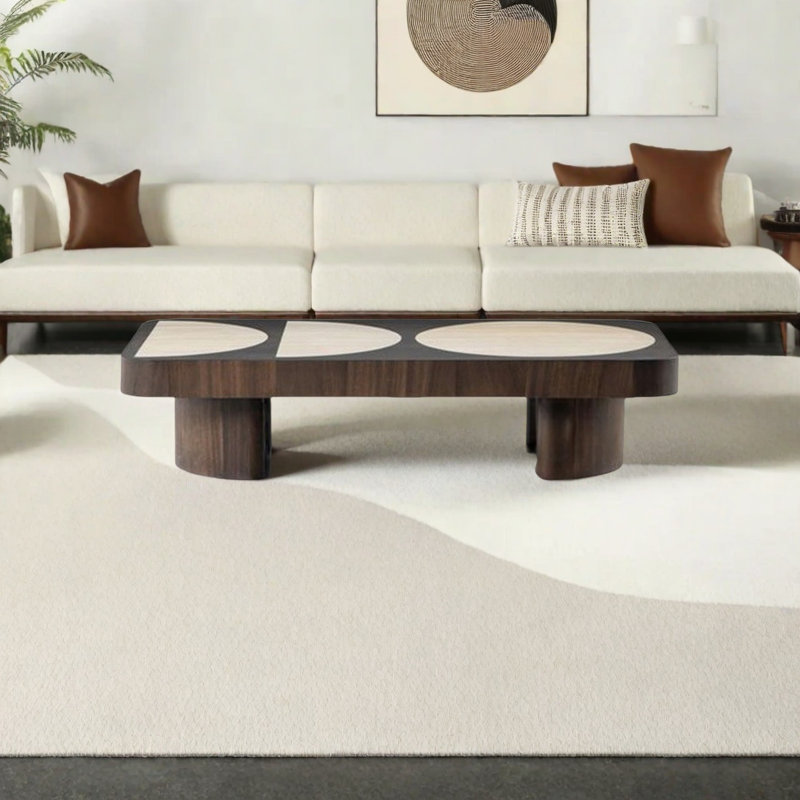Modern Two-Tone Solid Wood Coffee Table