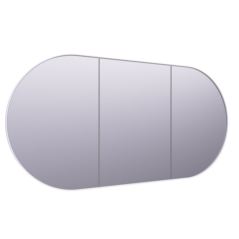 Recessed Framed 2 of Doors Medicine Cabinet with Adjustable Shelves, White
