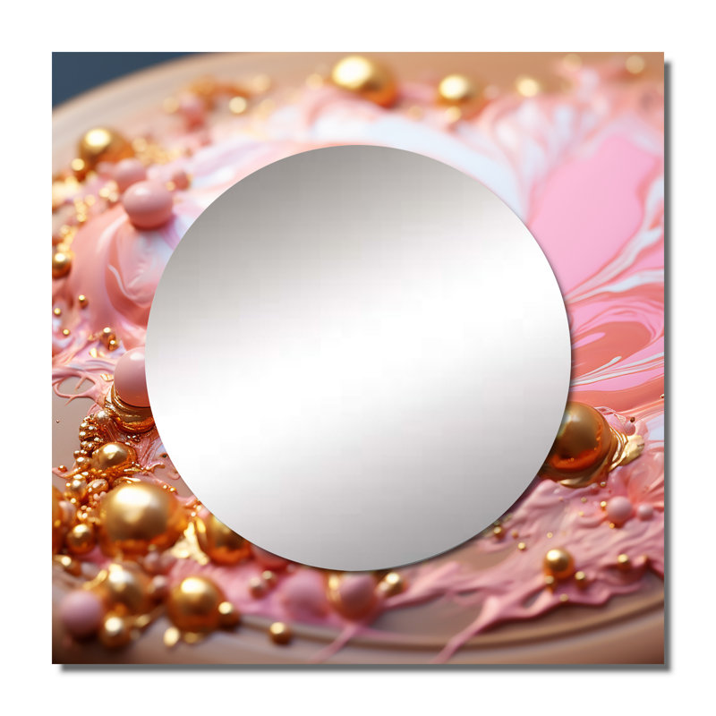 Hufeza - Miroir carré à formes abstraites pour décoration murale, 23 po x 23 po