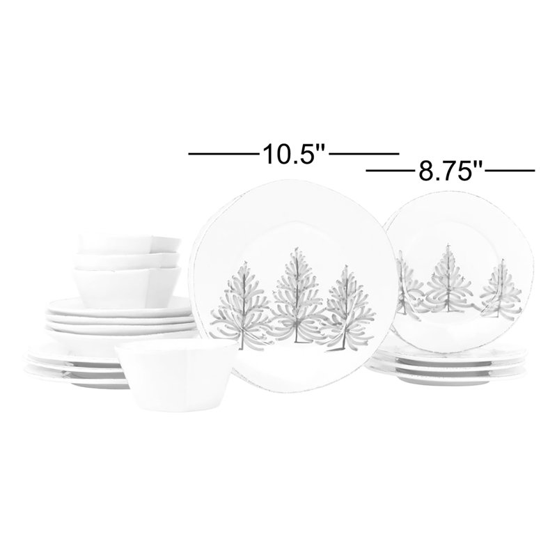 Lastra Holiday Piece Handmade Stoneware Dinnerware Set - Service for 4