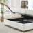 Willma Curved Boucle Hydraulic Lift Up Storage Upholstered Platform Bed with Removable Headboard Cover, White, Full-1462232570