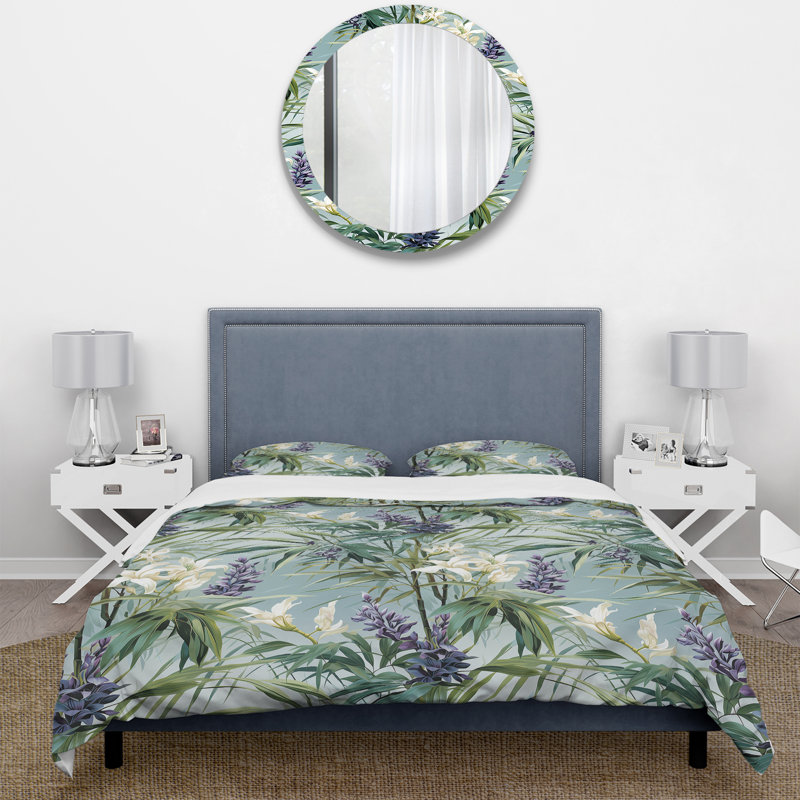 Ensemble de housse de couette Green Green Bamboo Serenade, Housse de couette simple + 1 taie décorative stan
