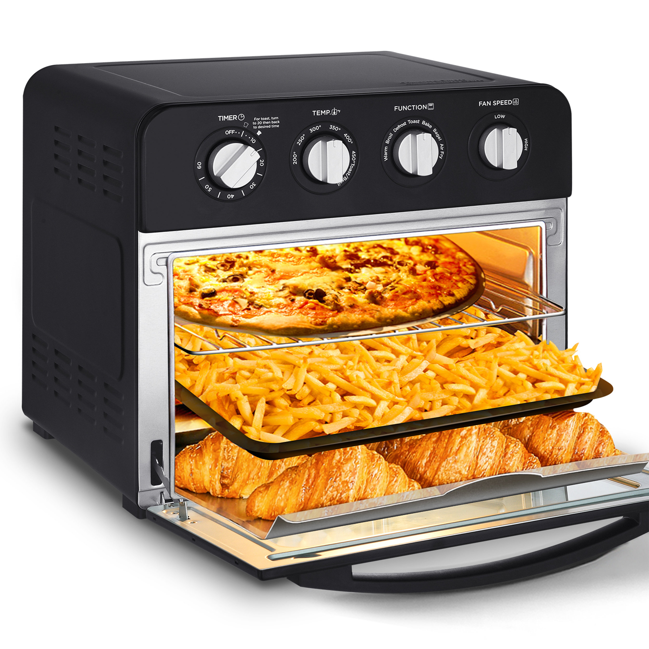 Silonn Air Fryer Oven, 2-in-1 Smart Air Fryer Toaster Oven Combo