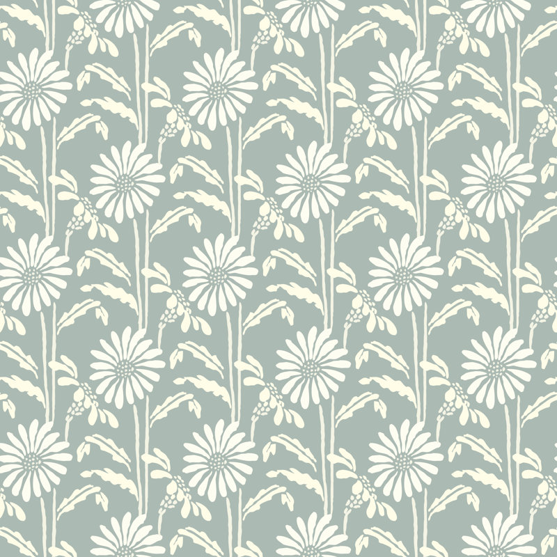 Woodland Bloom - Floral Wallpaper, Blue, PVC, Self-adhesive