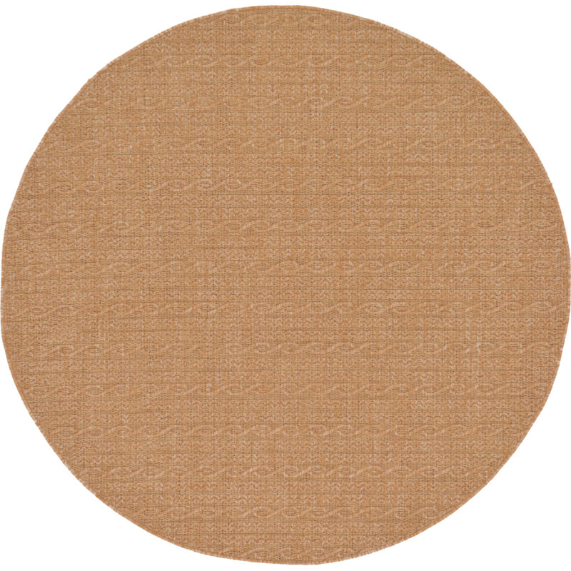 Tapis pour l'intérieur et l'extérieur à motif abstrait gris Snelling, Rond 6 pi 1 po, Light Brown