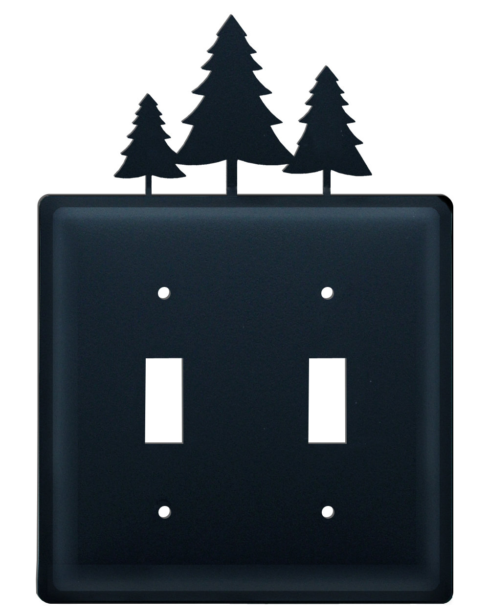 Village Wrought Iron Pine Trees 2-Gang Toggle Light Switch Wall Plate ...