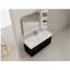 Meuble-lavabo mural 48 po avec lavabo et support de rangement, lavabo en résine à rebords épais, ensemble KD