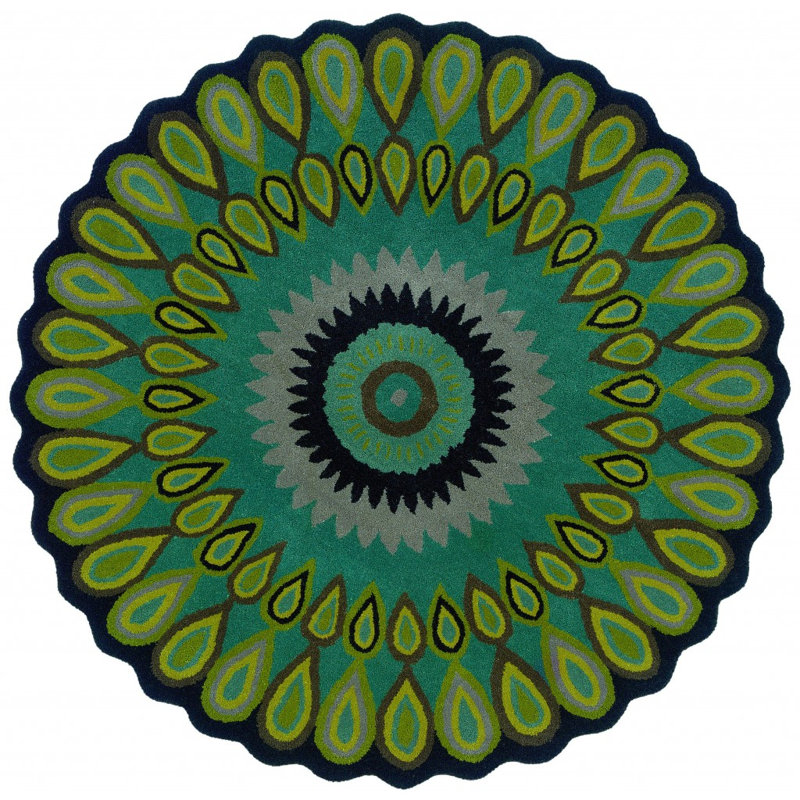 Ebright Hand Tufted Wool Indoor Rug, Round 3'