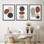 Ensemble de 3 reproductions d'art mural encadrées Minimal Neutral Pebble Shapes-123941251-123941255