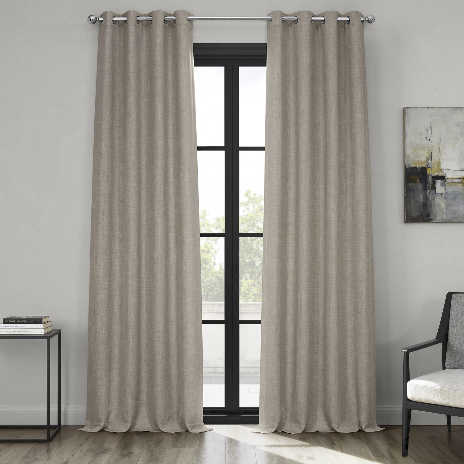Latitude Run® Oneridge Room Darkening Faux Linen Curtains for Bedroom ...