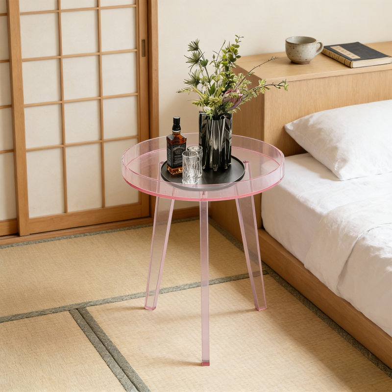 Table d'appoint en acrylique rose moderne Modern, Rose