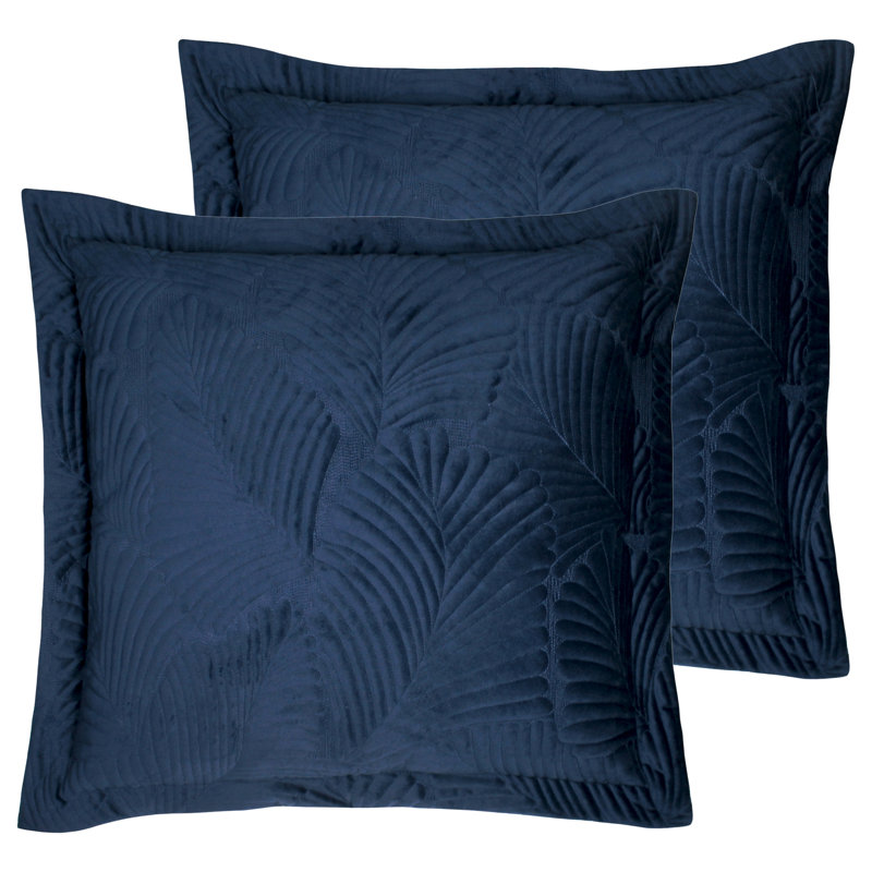 Floral Square Cushion, Navy
