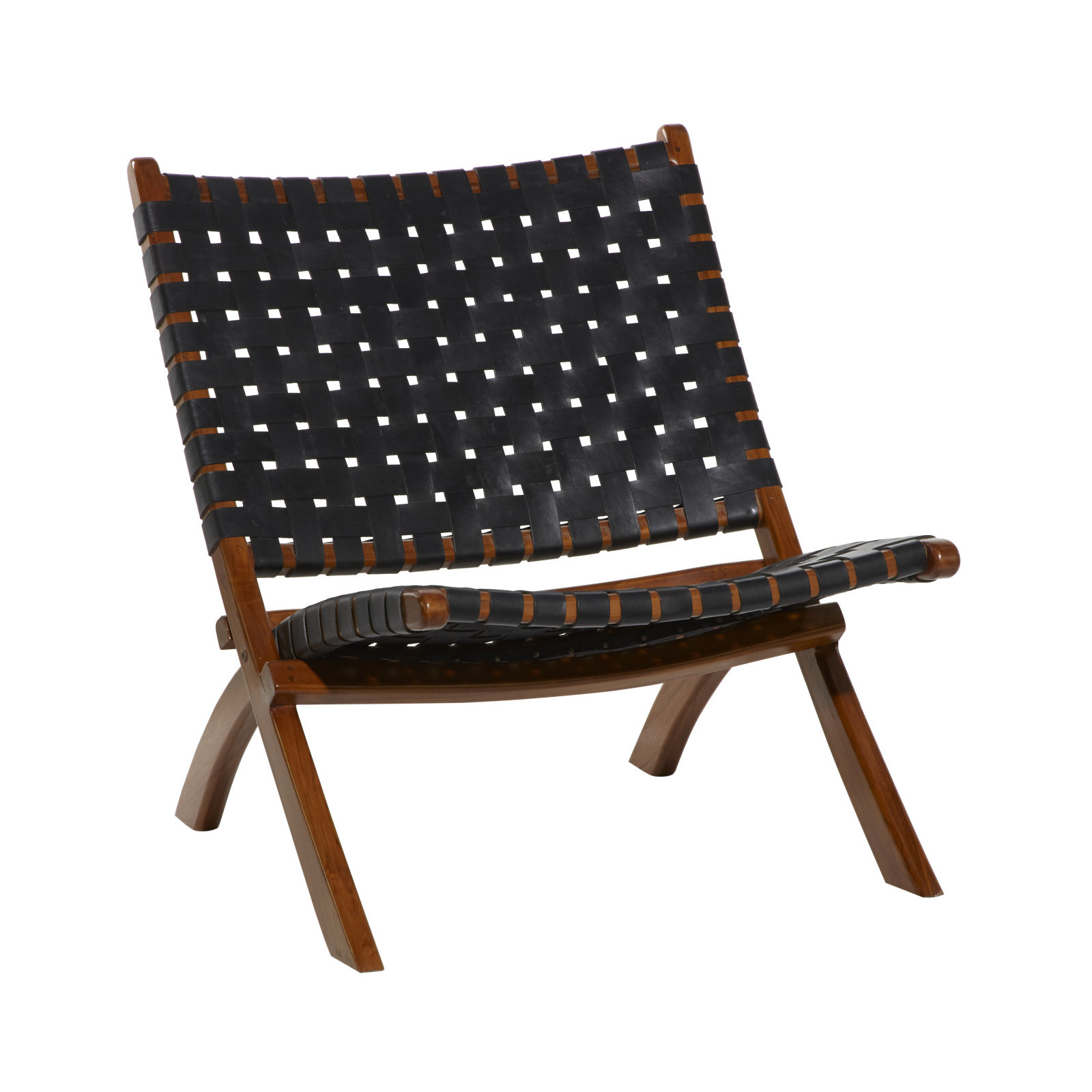 Lehigh Fabric Patio Folding Chair, Black