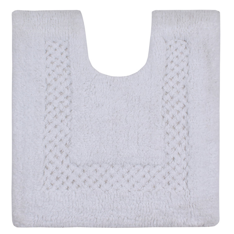 Home Weavers Classy Bathmat Collection 100 % Absorbent Soft Cotton 3 Piece Bath Rug Set with Contour, White