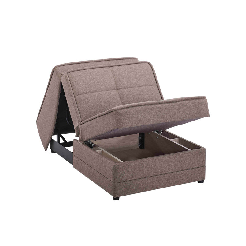 Fauteuil rembourré convertible avec rangement, Beige