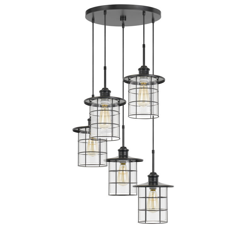 Luminaire suspendu cylindrique à 5 lumières Hampson
