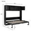 Grand lit escamotable avec armoires de rangement, noir