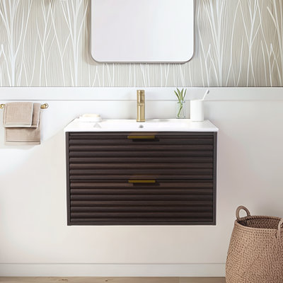 30'' Modern Wall-Mounted Single Bathroom Vanity Set