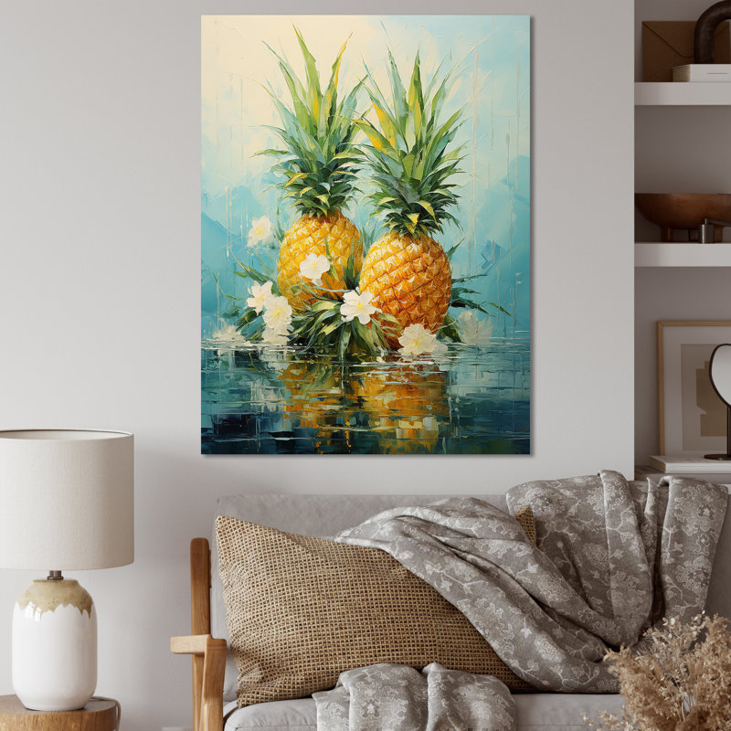 Ananas tropicaux généreusement ensoleillés III, Toile tendue, H 20 po x l 12 po x P 1 po