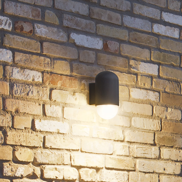 Integrated LED Outdoor Armed Sconce, Dark Grey
