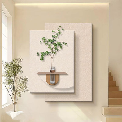 Cream Rectangle Sandstone Wall art
